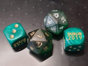 Dublin D6 and handmade D20s with the harp on the 19