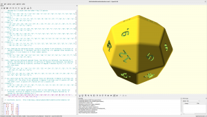 image of OpenSCAD software with a D24 graphic