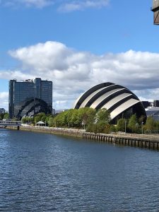 Photograph of the SECC Armadillo in Glasgow, Scotland.