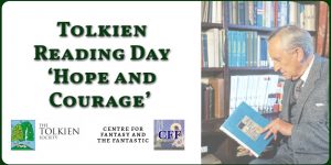 Banner Image of the Title for the Tolkien Reading Day and JRR Tolkien Image